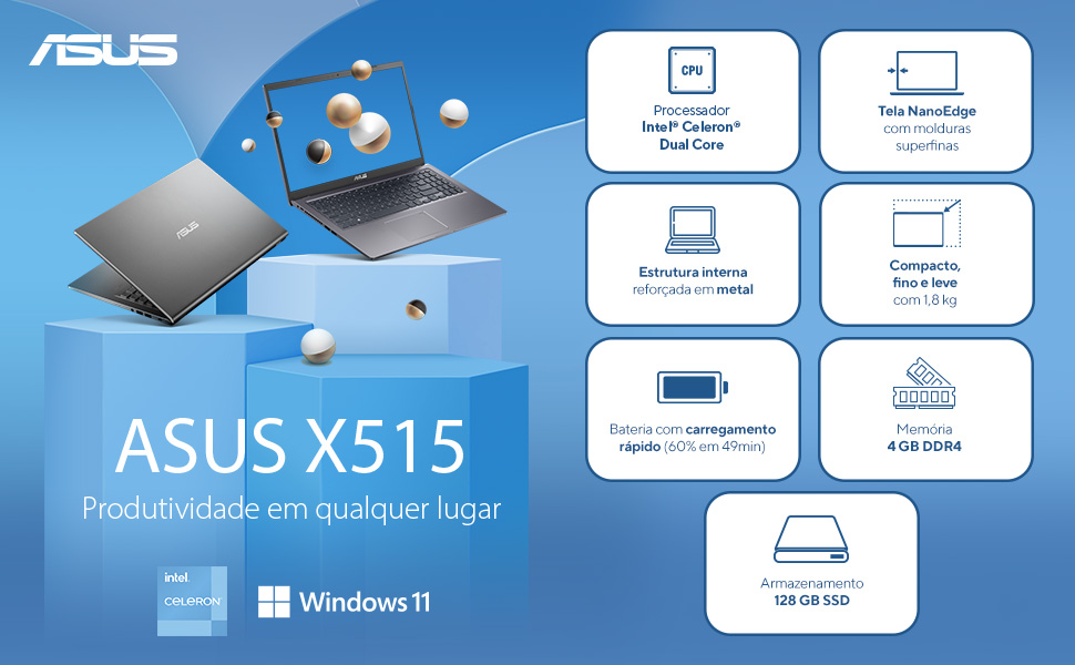Notebook ASUS X515: Desempenho Acessível