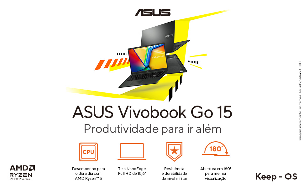 Notebook ASUS VivoBook Go 15: Potência e Estilo em um Design Elegante